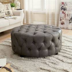 LATOYA ROUND OTTOMAN CM-AC6289GY